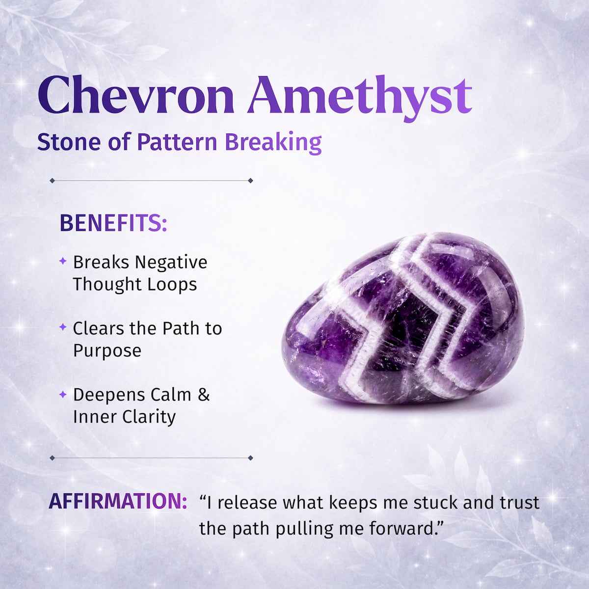 Chevron Amethyst Crystal Point | Natural Purple & White Bands