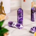 Chevron Amethyst Crystal Point | Natural Purple & White Bands