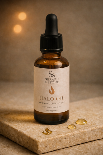 Halo Oil Anointing Concentrate | Hydrating Body Oil for Soft, Glowing Skin | Sandalwood Amber Ritual Oil