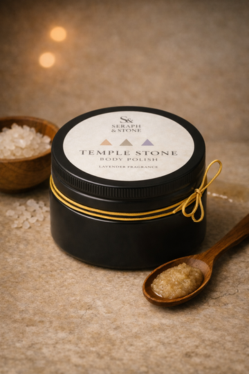 Temple Stone Body Polish | Natural Brown Sugar Scrub for Smooth, Glowing Skin | Lavender Exfoliating Body Scrub