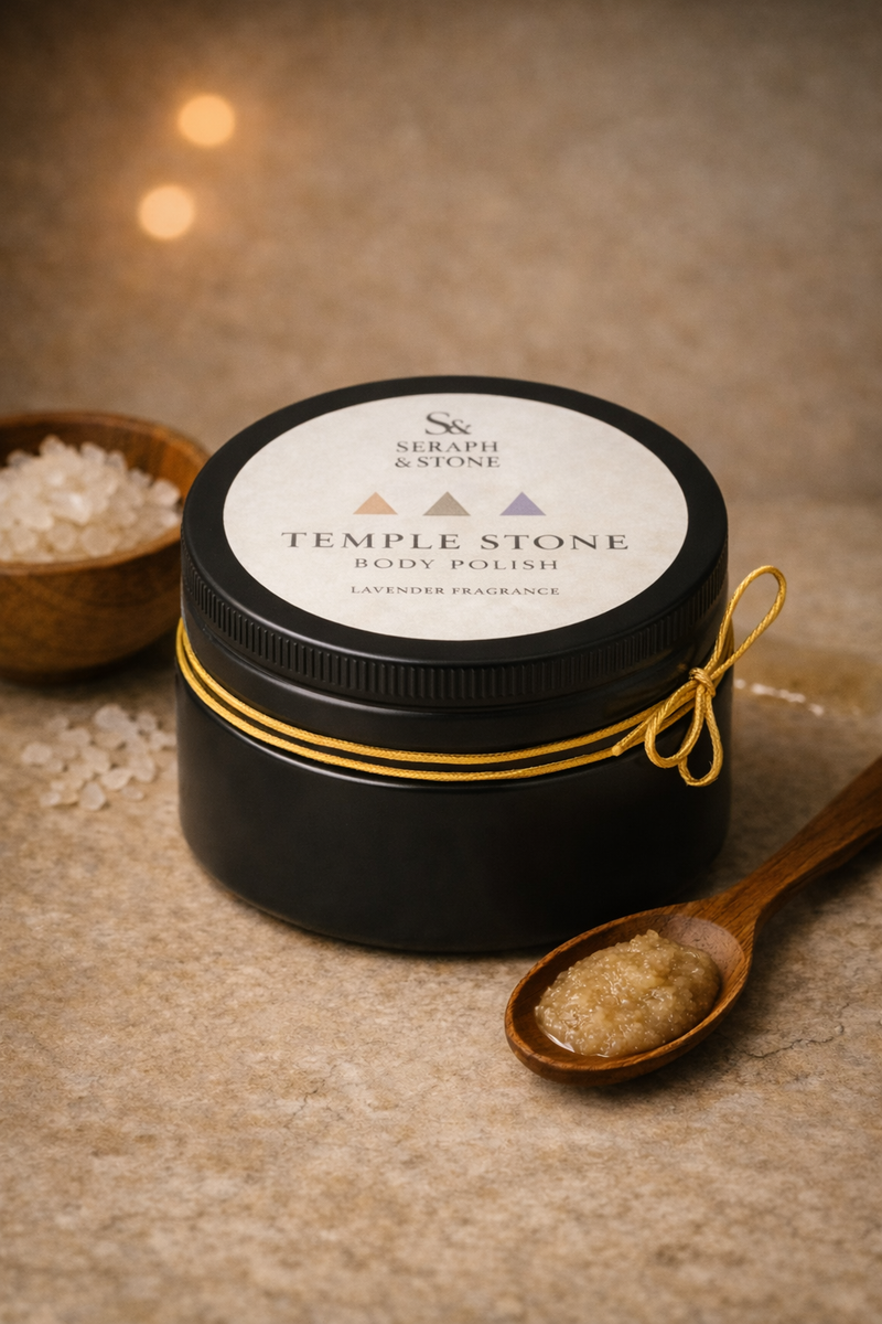 Temple Stone Body Polish | Natural Brown Sugar Scrub for Smooth, Glowing Skin | Lavender Exfoliating Body Scrub