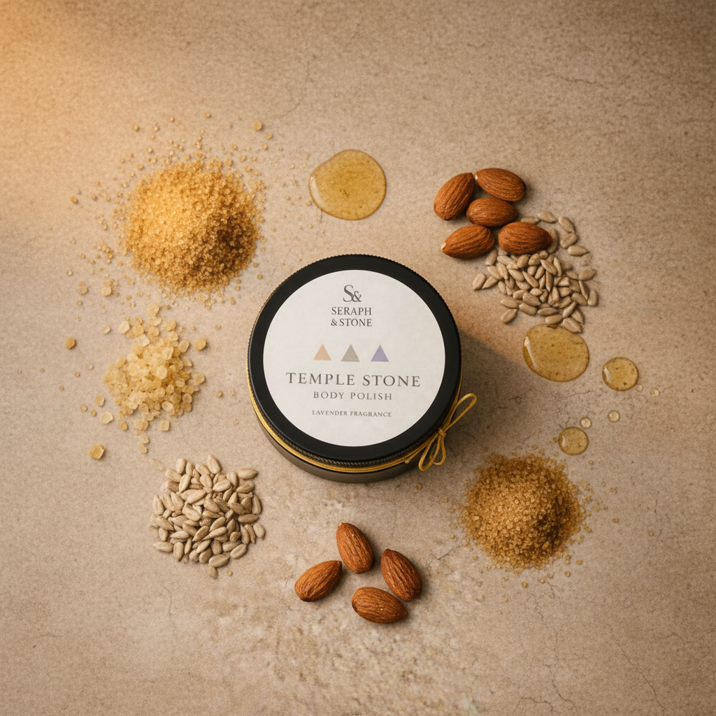 Temple Stone body polish with natural ingredients